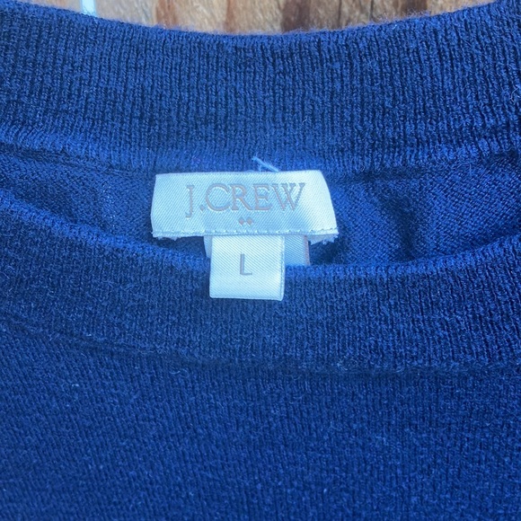 J. Crew Sweater, Navy with Red Anchor Design, Size L. - Picture 2 of 4